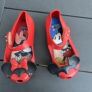 Mini Melissa Ultragirl Disney Red Minnie and Mickey Mouse Shoes Toddler Size 9